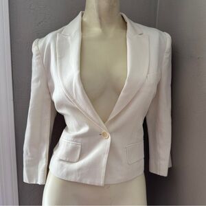 BCBG MAXazria ivory blazer size xxs linen